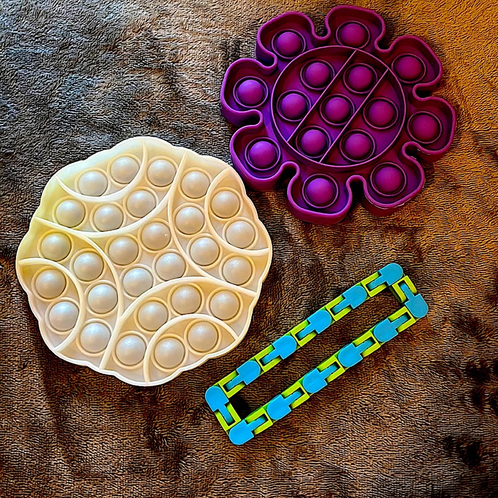 flower pop it hexagon pop it and wacky track
